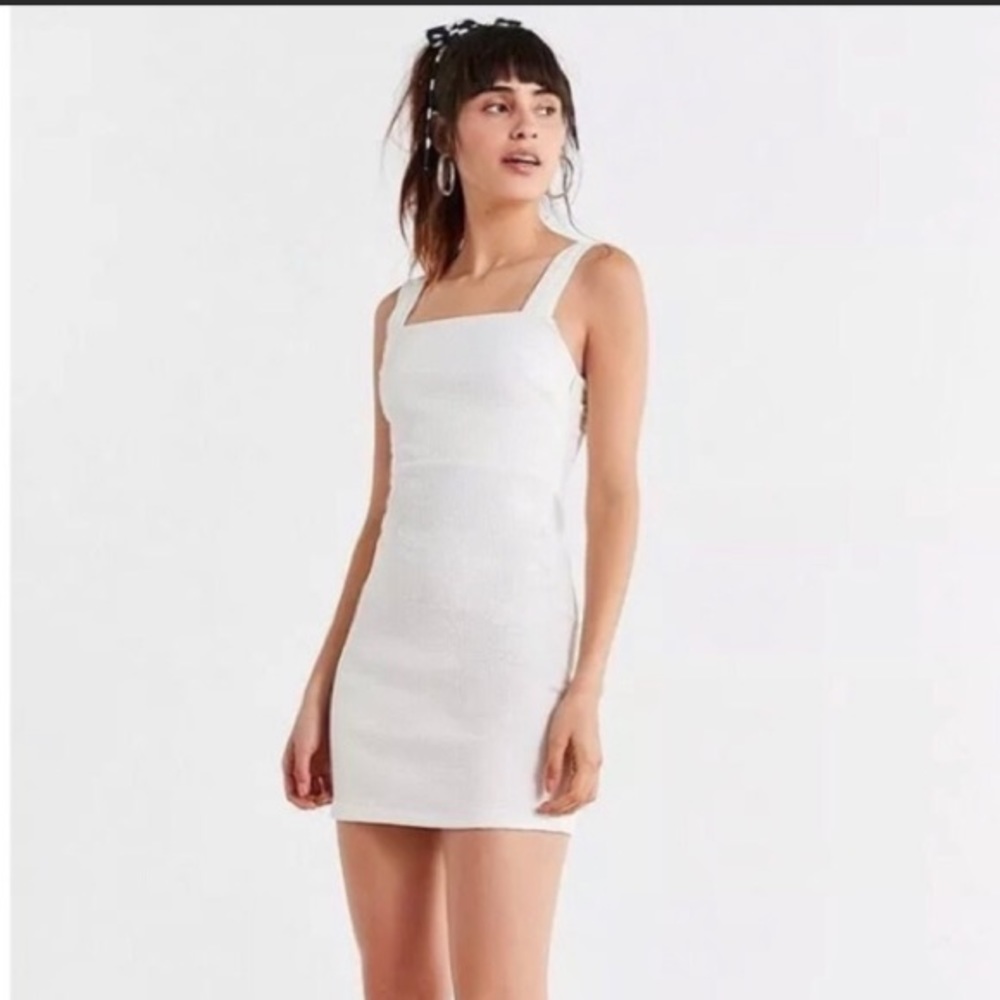 URBAN OUTFITTERS white square neck mini dress